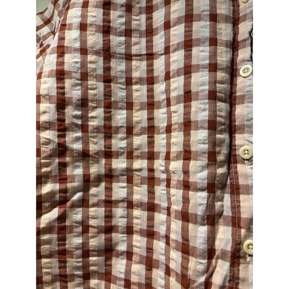 Madewell Checkered Plaid Short Sleeve Top Large - Picture 3 of 5